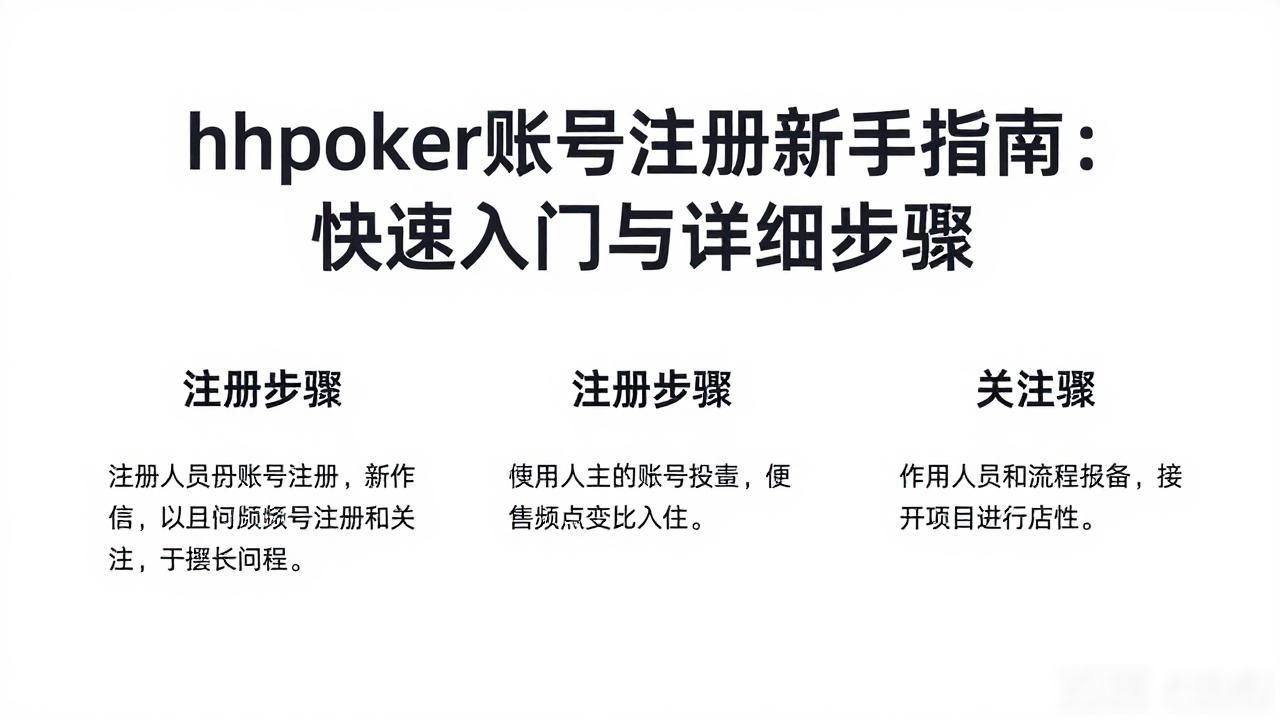 hhpoker账号注册_账号注册入口_账号注册的步骤
