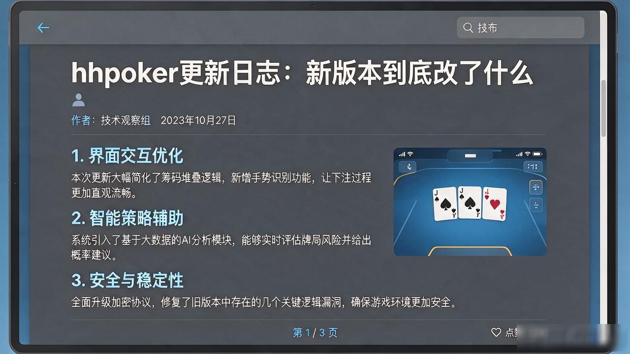 日志更新设计_hhpoker更新日志_日志更新需要更新吗